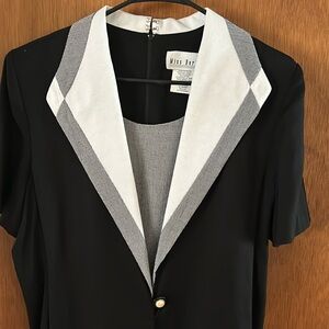 Vintage 80s Dress w/ attached jacket